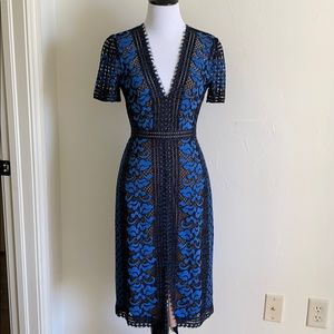 BGCG Max Axria Black and blue lace cocktail dress